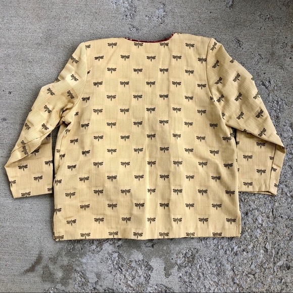 Vintage open front dragon fly golden blazer - Picture 6 of 8